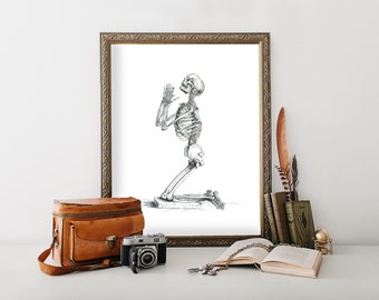 Human Skeleton Art | Anatomy Wall Art | Anatomy Illustration | Anatomical Decor | Anatomy Art Print