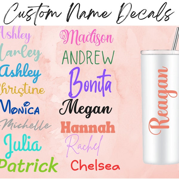 Custom Name Decals, Personalized Vinyl Name Stickers, Decals For Tumblers, Label Decals and Stickers, Tumbler Decals, Label Decals, Name Tag