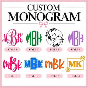 Custom Vinyl Monogram Decal | Car | Tumbler | Laptop |  Phone | Opal Colors | Holographic  and Chrome Colors | Permanent and Waterproof