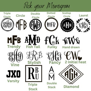 Custom Monogram Decal Sticker, Vinyl Car Monogram, Yeti Tumbler Monogram Decal,  Cell Phone Monogram Decal, Monogram Sticker, Peppy Monogram