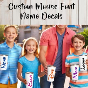 Mickey Mouse Font Name Decal, Personalized Name Decal, Mouse Font Name Sticker, Walt Font Decal, Mouse Inspired Name Tags labels
