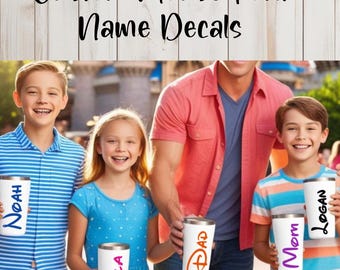 Mickey Mouse Font Name Decal, Personalized Name Decal, Mouse Font Name Sticker, Walt Font Decal, Mouse Inspired Name Tags labels