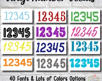 Custom Number Decals, Vinyl Number Stickers, Carpool  Window Numbers, Sports Helmet Numbers,  Mailbox Numbers,  School Number Labels