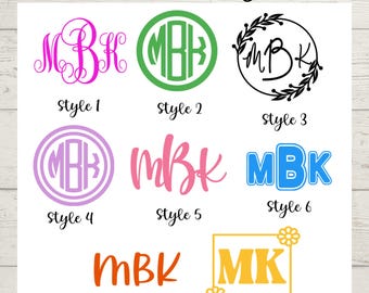 Custom Vinyl Monogram Decal | Car | Tumbler | Laptop |  Phone | Opal Colors | Holographic  and Chrome Colors | Permanent and Waterproof