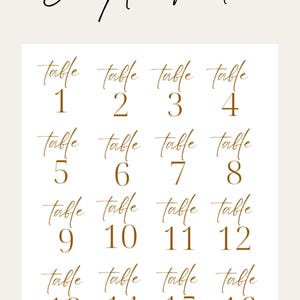 Elegant Table Number Stickers for Wedding, Vinyl Table Number Decals, Wedding Reception Decals, Sizes 3 x4 , 3x5, DIY Guest Seating Numbers bild 2
