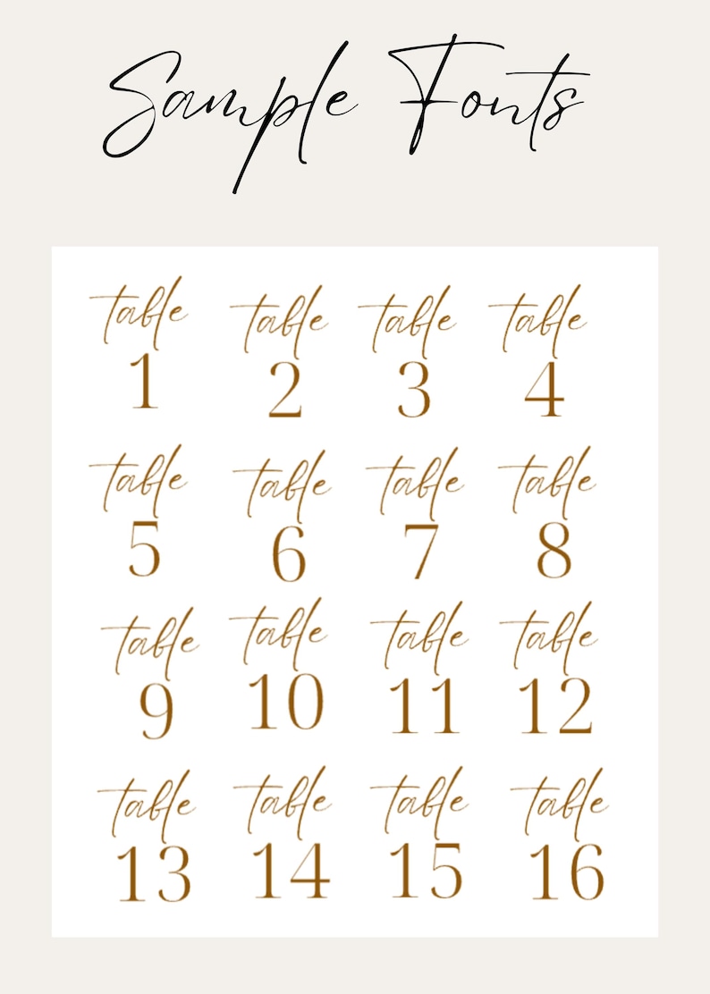 Elegant Table Number Stickers for Wedding, Vinyl Table Number Decals, Wedding Reception Decals, Sizes 3 x4 , 3x5, DIY Guest Seating Numbers bild 2