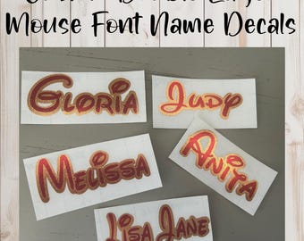 Double layered Mickey Mouse Font Name Decal, Personalized Name Decal, Mouse Name Sticker, Walt Font Decal, Mouse Inspired layered Name label
