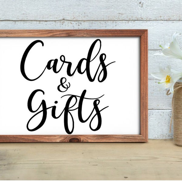 Cards & Gifts Sign Decal | Vinyl Card and Gift Sticker | Vinyl Decal for Wedding Table Decor | DIY Wedding Shower Sign | Party Gifts Signage