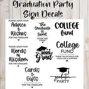Graduation Party Decals, Words of Wisdom For the Graduate Sticker, DIY Party Decals for Signs, Graduation Advice & Wishes, Card and Wishes