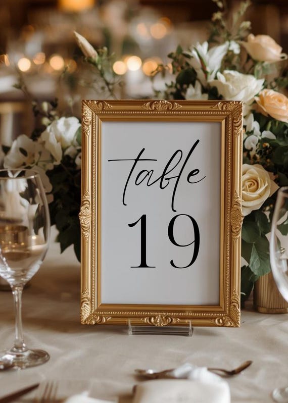 Elegant Table Number Stickers for Wedding, Vinyl Table Number Decals, Wedding Reception Decals, Sizes 3 x4 , 3x5, DIY Guest Seating Numbers