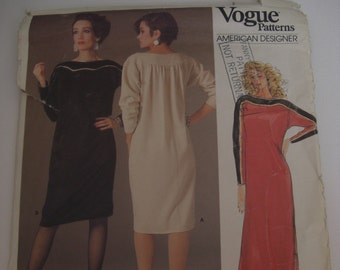 Vogue Sewing Pattern Vintage Geoffrey Beene Dress ( Uncut)