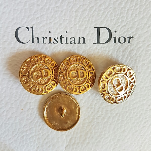 Christian Dior/CD/Dior/Buttons/Gold Tone/Shank Button/Vintage Buttons, ONE BUTTON