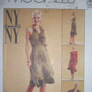 McCall's Sewing Pattern New York NY Ruffle Flounce Halter Wrap Dress/Shrug/Skirt UNCUT image 1