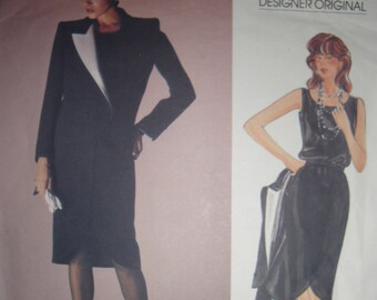 Vogue Sewing Pattern Vintage Valentino 80's 3 Piece Suit Top/Skirt/Jacket