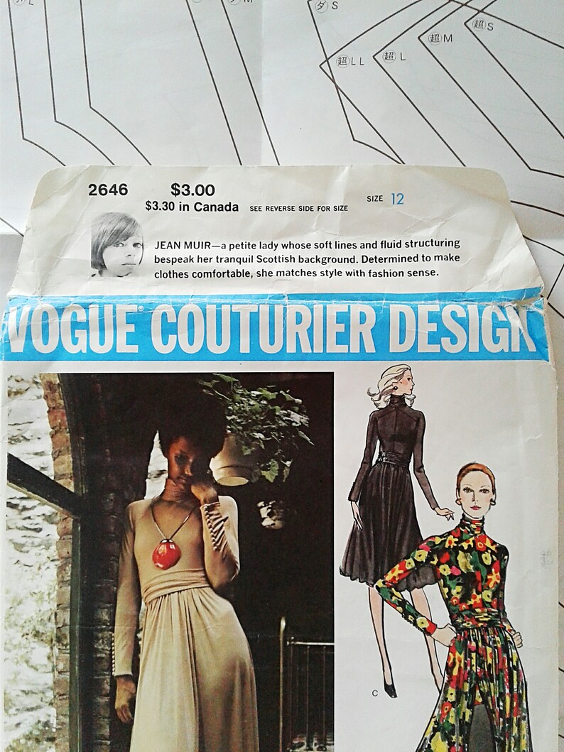 Jean Muir Vogue Vintage Sewing Pattern/evening Dress With - Etsy