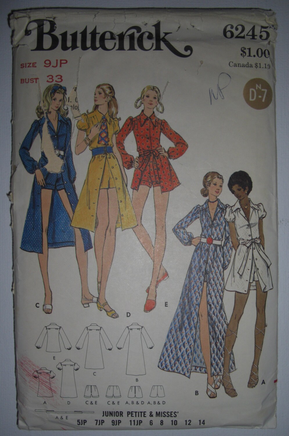 Vintage Sewing Pattern Butterick Dress/shorts/mini/above Etsy Canada