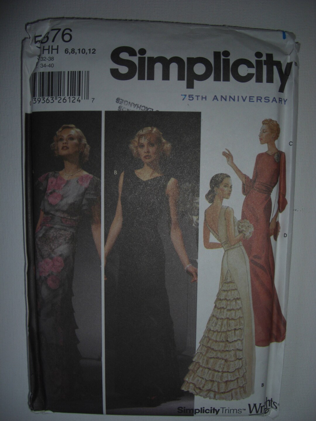 Simplicity Vintage Sewing Pattern/ Long Dress/evening/party/bride ...