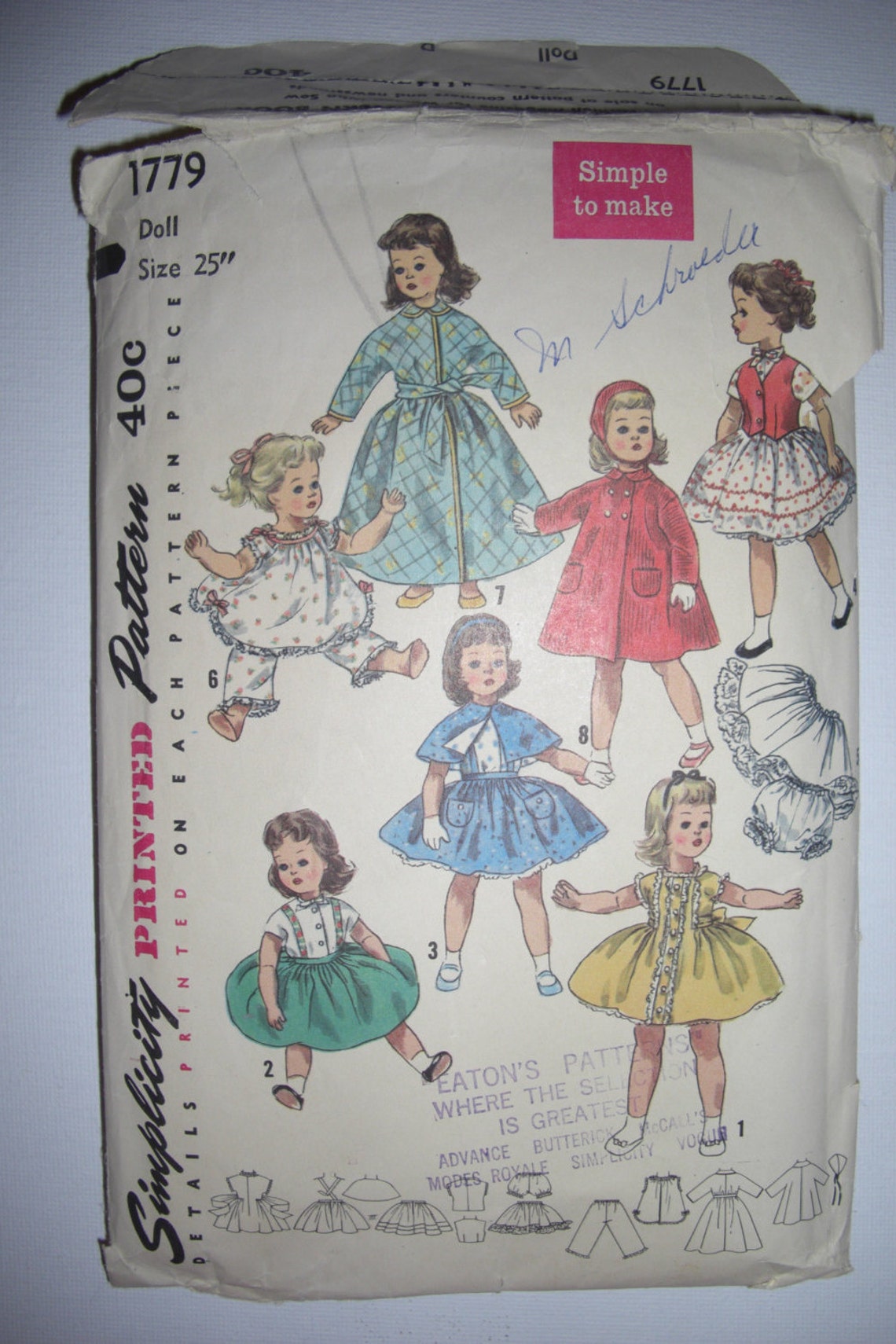Vintage Sewing Pattern Doll Clothes Etsy Canada