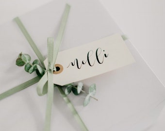 Custom calligraphy gift tags