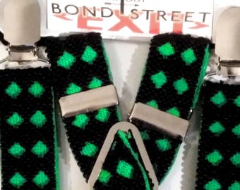 Checkered Textured Suspenders - 1"