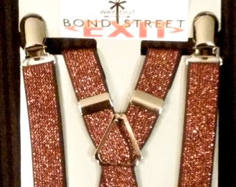 Brown Glitter Suspenders - 3/4"