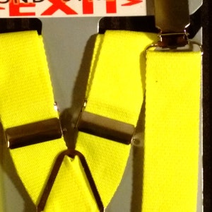 Suspenders / Braces - 1" Neon Bright Yellow image 5
