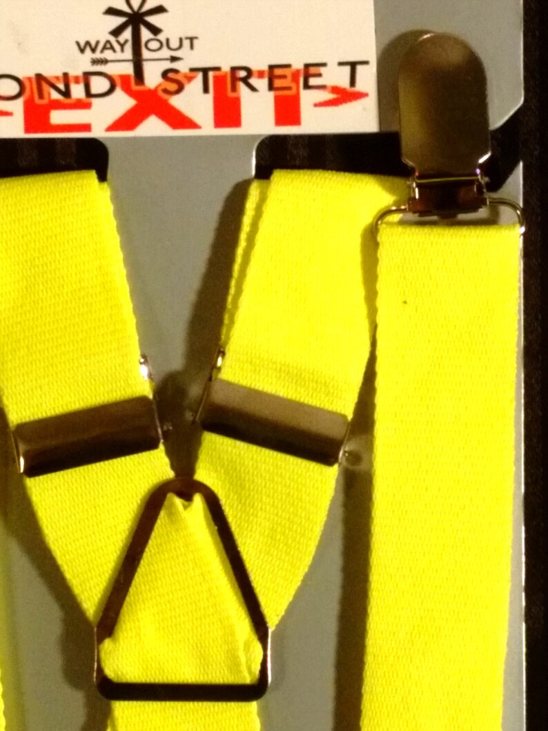 Suspenders / Braces - 1" Neon Bright Yellow image 5