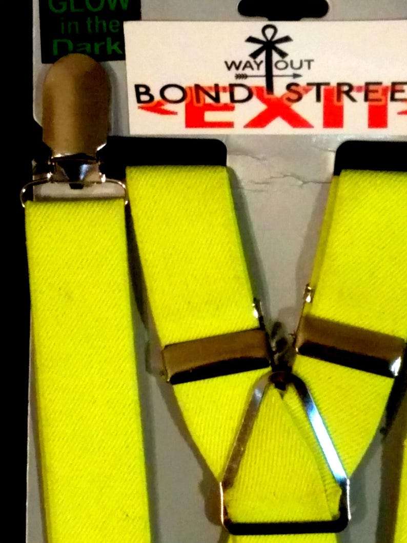 Suspenders / Braces - 1" Neon Bright Yellow image 2