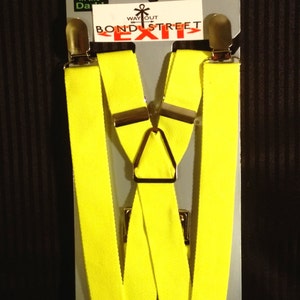Suspenders / Braces - 1" Neon Bright Yellow image 3