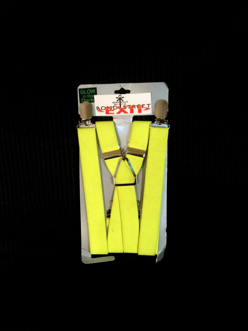 Suspenders / Braces - 1" Neon Bright Yellow image 1
