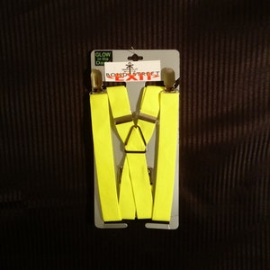 Suspenders / Braces - 1" Neon Bright Yellow image 4