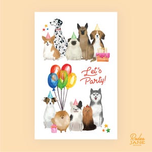Printable Let's Party Birthday Card