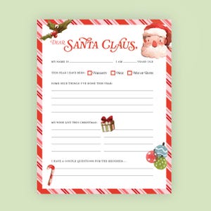 Carta a Papá Noel para niños / Descarga digital