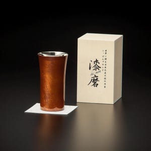 shi-ma Urushi-lacquered stainless steel small tumbler BYAKUDAN red made in Japan