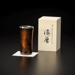 shi-ma Urushi-lacquered stainless steel small tumbler BYAKUDAN black made in Japan