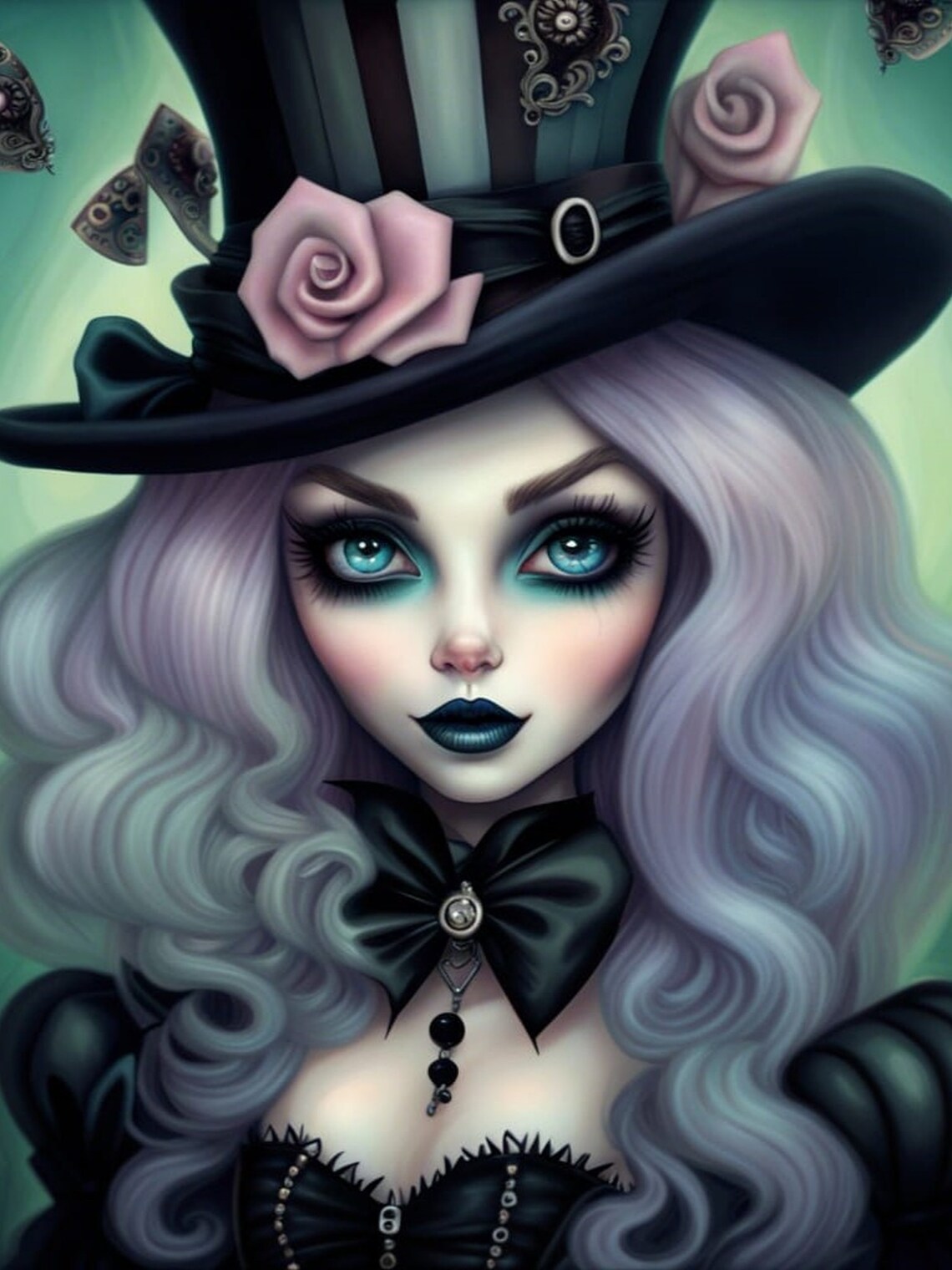 Sultry Hat Maker Halloween Decoupage Paper Fiber Rice Etsy