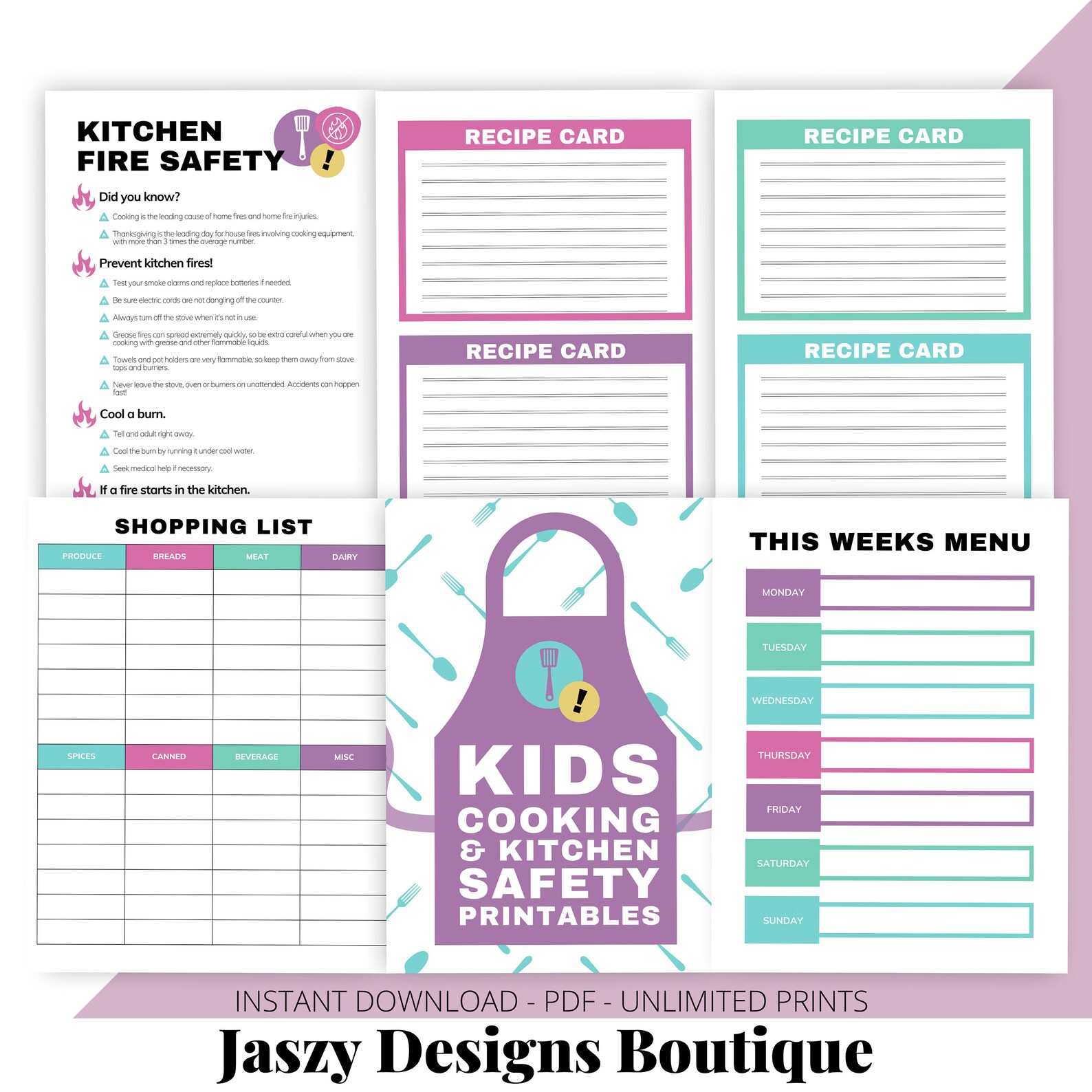 Kids Cooking Safety Printables: Kitchen Tips, Culinary Skills (PDF) - Etsy