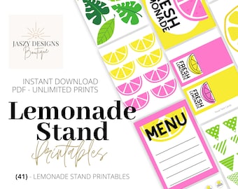 Lemonade Stand Sign Bundle: DIY Printable Kit (PDF)