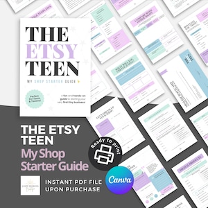 Etsy Business Planner för tonåringar: Mini VD-arbetsbok (utskrivbar PDF och Canva-mall)