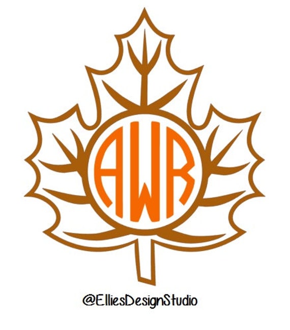 Download Fall Leaf monogram SVG PNG DXF | Etsy