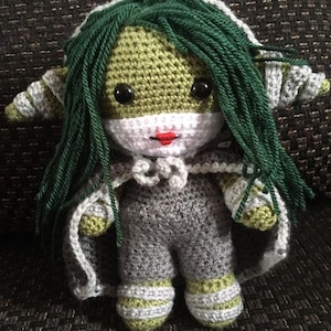 Critical Role inspired Nott the Brave Goblin Doll Crochet PDF PATTERN ONLY
