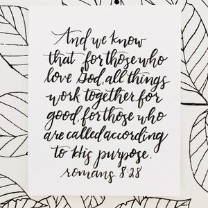 Hand Lettered Watercolor Bible Verse // Select Your Custom Own Verse image 3