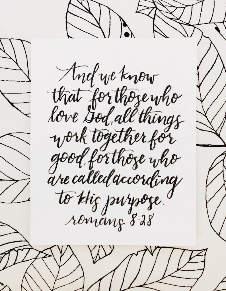 Hand Lettered Watercolor Bible Verse // Select Your Custom Own Verse image 3