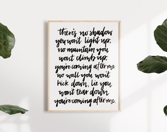 Hand Lettered "Reckless Love" Lyrics // 8x10 Framable Print