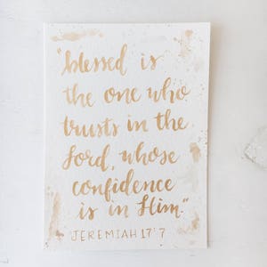 Hand Lettered Watercolor Bible Verse // Select Your Custom Own Verse image 9