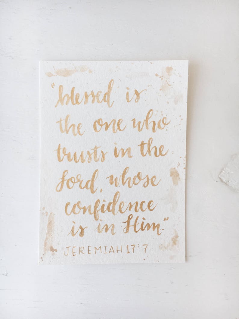 Hand Lettered Watercolor Bible Verse // Select Your Custom Own Verse image 9