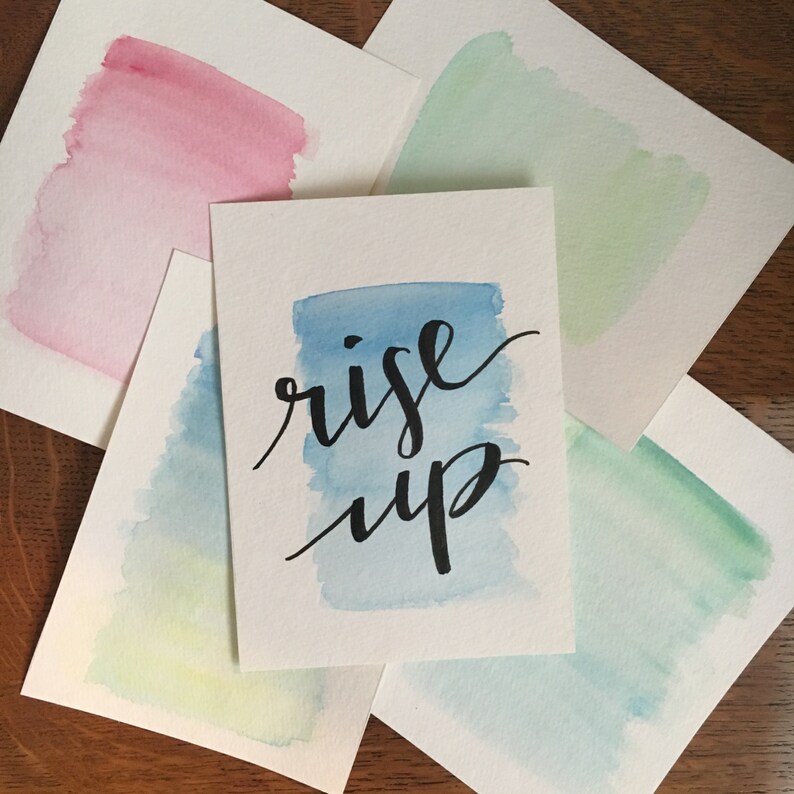 Rise Up Handlettered on Watercolor image 3