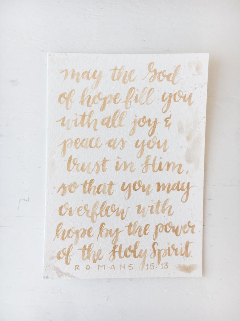 Hand Lettered Watercolor Bible Verse // Select Your Custom Own Verse image 5