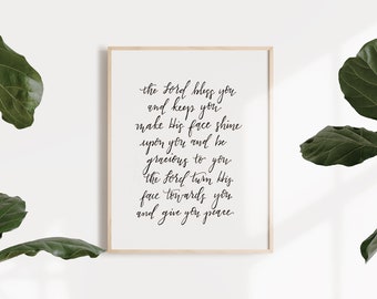 The Blessing Lyrics // Hand Lettered Print // 8x10