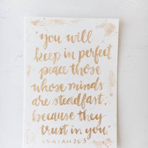 Hand Lettered Watercolor Bible Verse // Select Your Custom Own Verse image 7